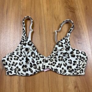 Victoria Secret Leopard Print Underwire Bra34C Tan Brown Animal Print 150369-029